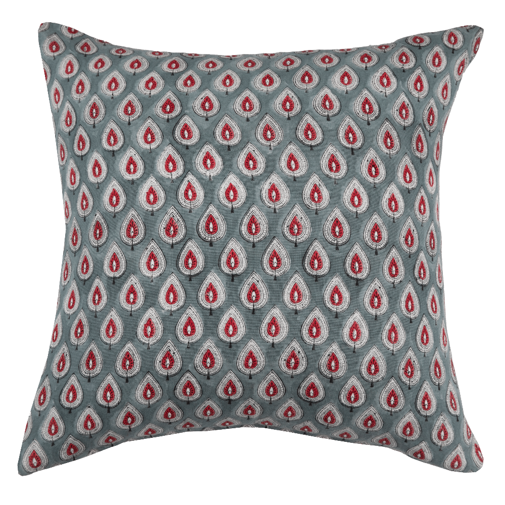 Polki Teal on white Pillow