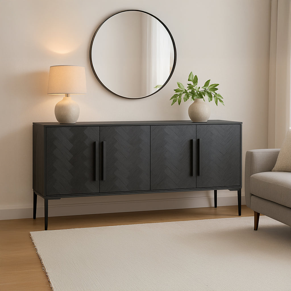 Fishbone Sideboard Black