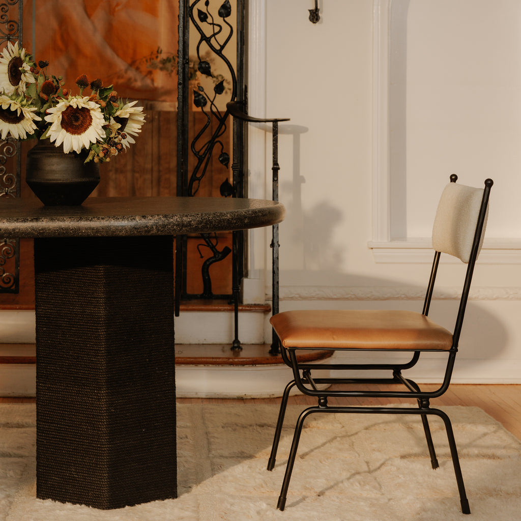Posta Dining Chair Brown Leather