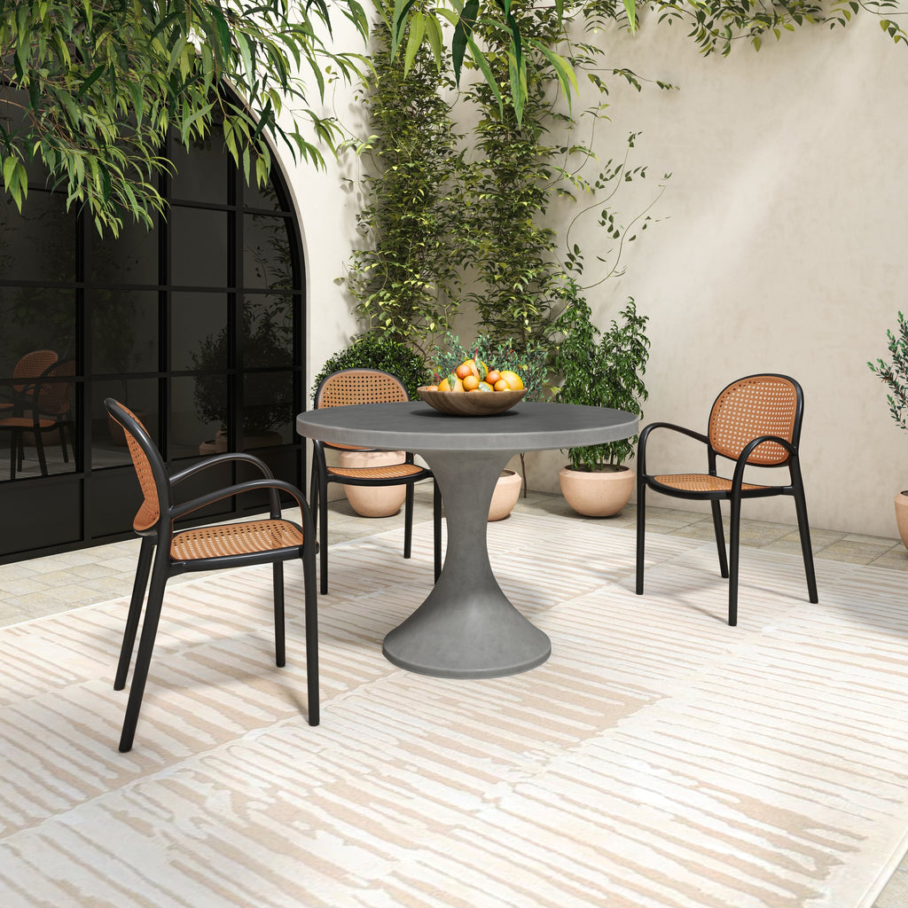 Soren Outdoor Dining Chair Black-Set of Two