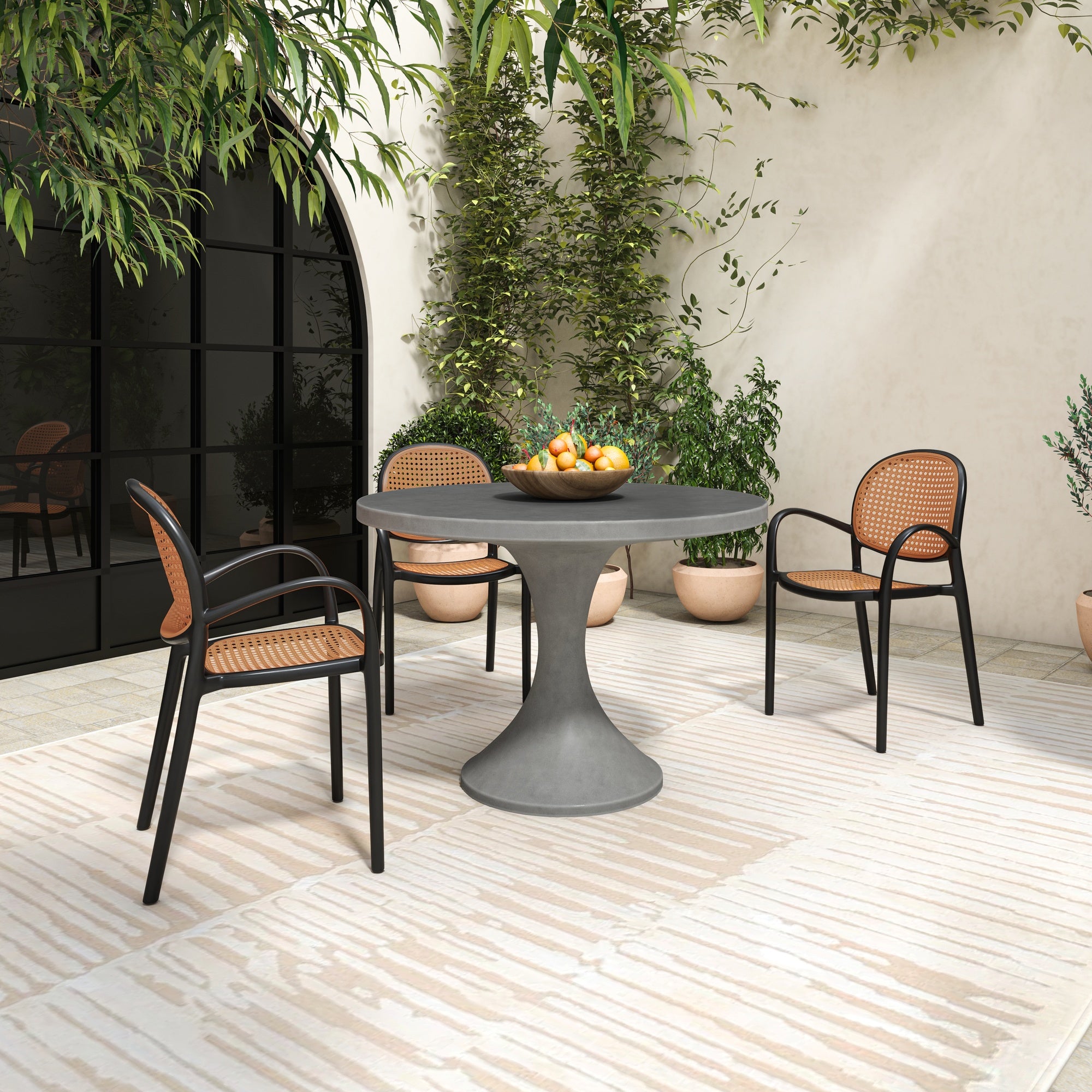 Soren Outdoor Dining Chair Black-Set of Two