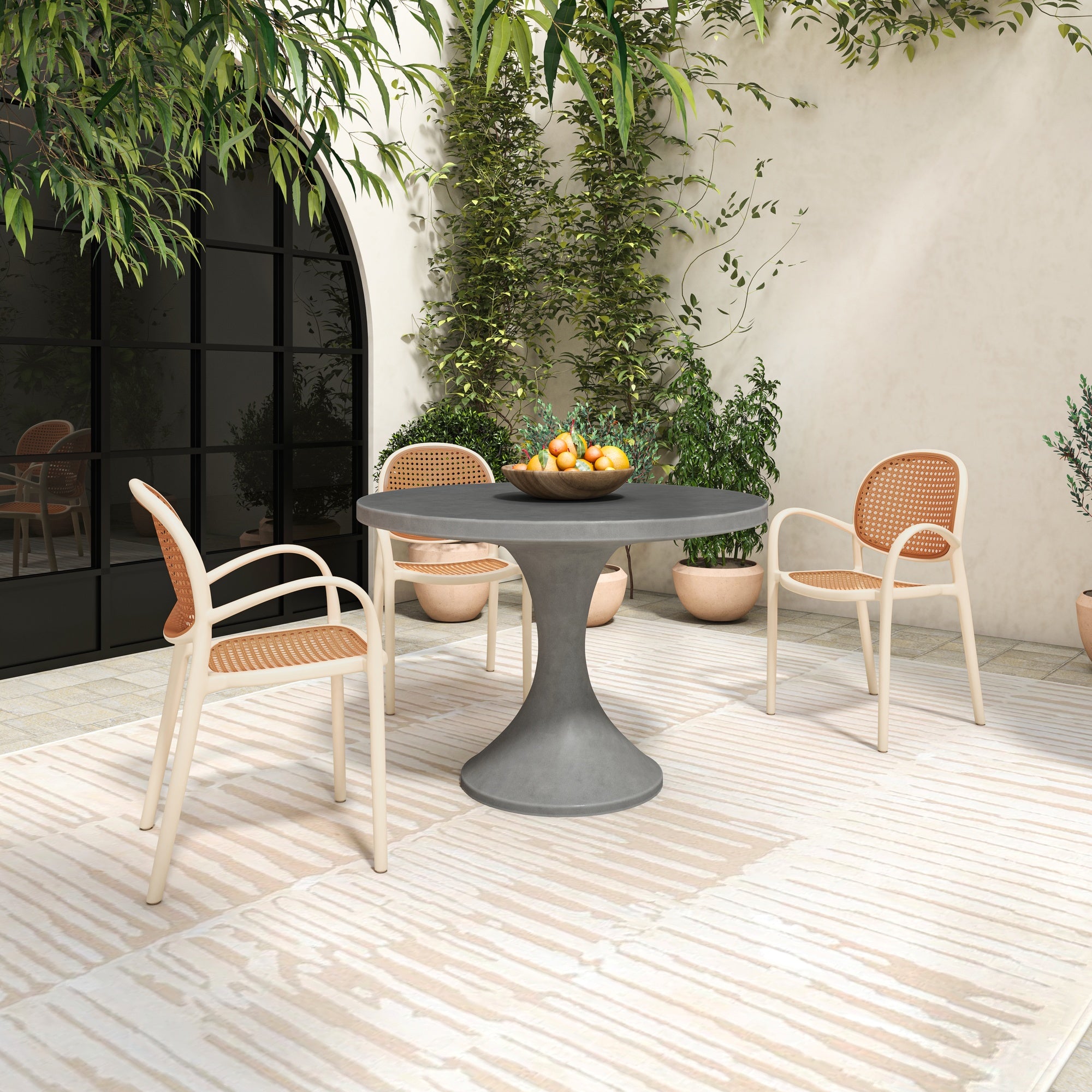 Soren Outdoor Dining Chair White-Set of Two