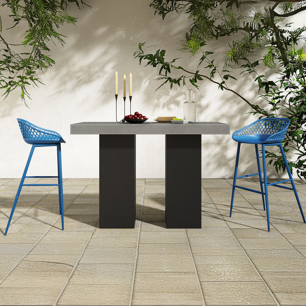 Piazza Outdoor Barstool Blue - Set Of Two