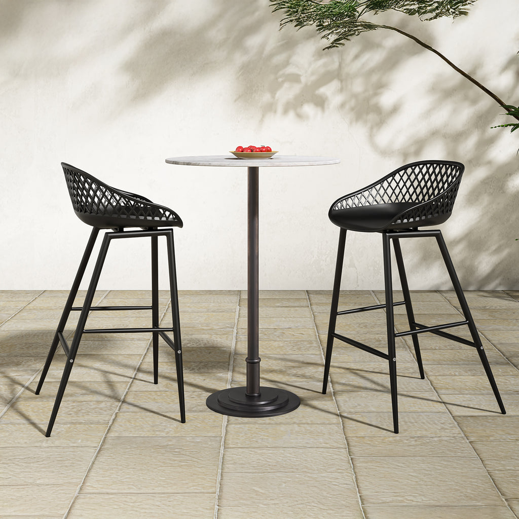 Piazza Outdoor Counter Stool Black - Set Of Two