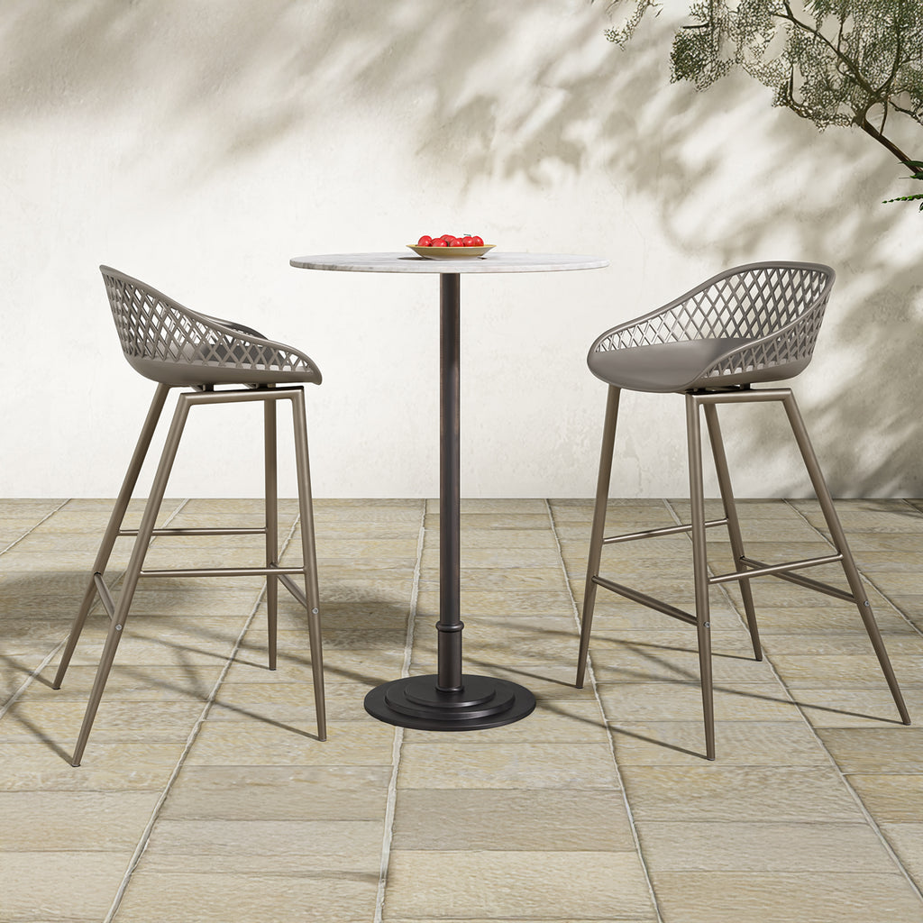 Piazza Outdoor Counter Stool Grey - Set Of Two