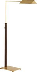 Copse Medium Pharmacy Floor Lamp | Antique Brass and Dark Walnut