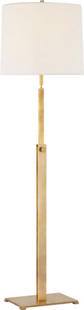 Cadmus Medium Adjustable Floor Lamp | Antique Brass | Linen Shade