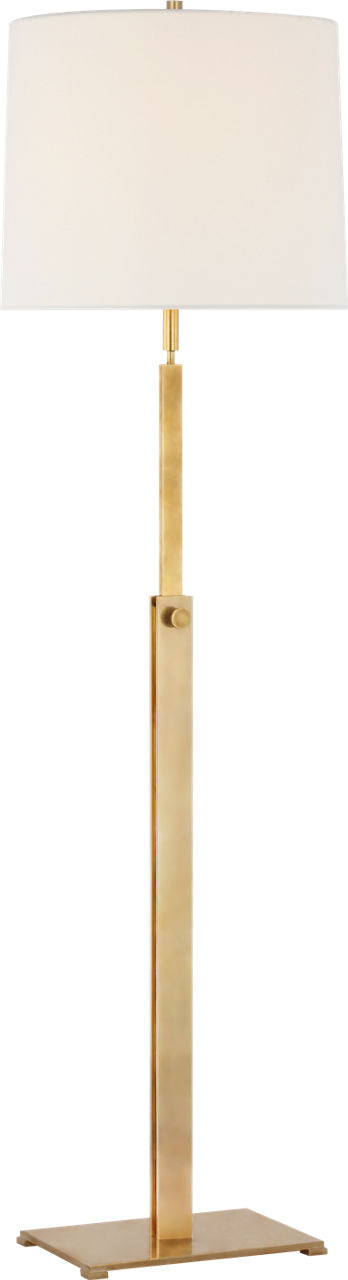 Cadmus Medium Adjustable Floor Lamp | Antique Brass | Linen Shade