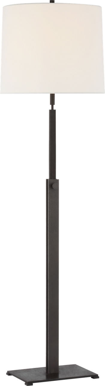 Cadmus Medium Adjustable Floor Lamp | Warm Iron | Linen Shade