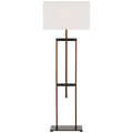 Alda 57" Adjustable Floor Lamp | Bronze and Dark Walnut | Linen Shade