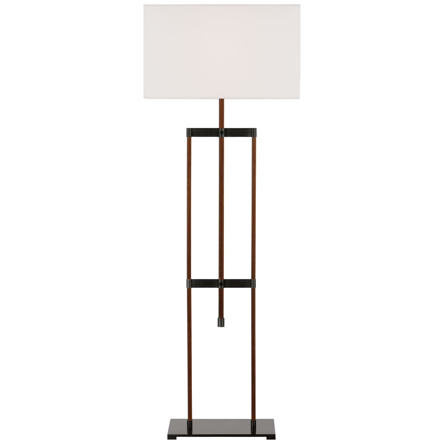 Alda 57" Adjustable Floor Lamp | Bronze and Dark Walnut | Linen Shade