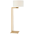 Amell 55" Articulating Floor Lamp | Antique-Burnished Brass | Linen Shade