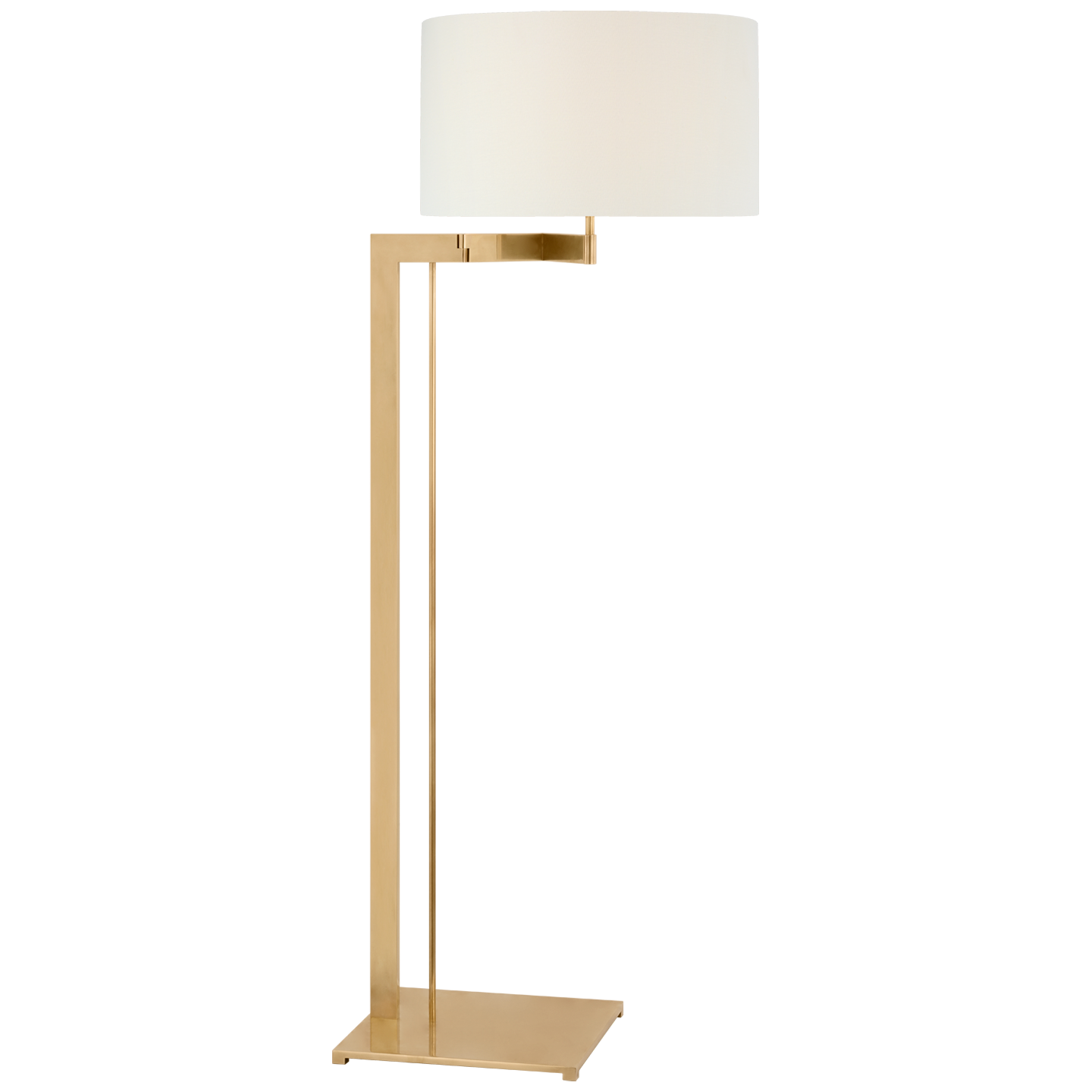 Amell 55" Articulating Floor Lamp | Antique-Burnished Brass | Linen Shade