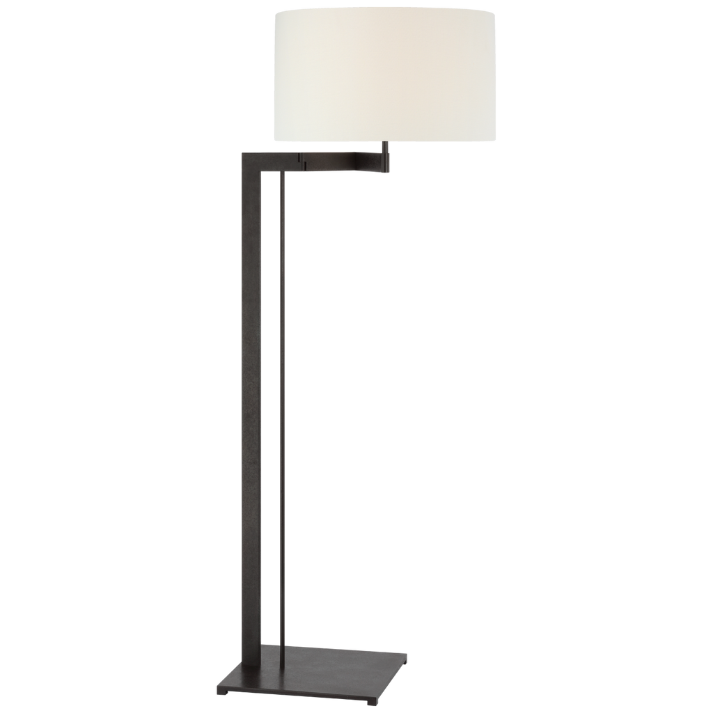 Amell 55" Articulating Floor Lamp | Warm Iron | Linen Shade