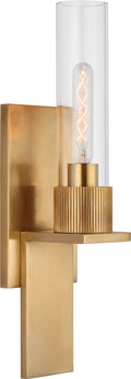 Beza Small Bath Sconce | Antique Brass | Clear Glass