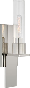 Beza Small Bath Sconce | Polished Nickel | Clear Glass