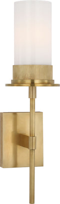 Beza Medium Tail Sconce | Antique Brass | White Glass