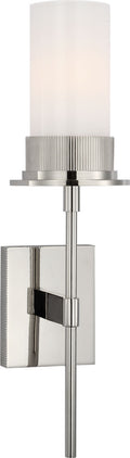 Beza Medium Tail Sconce | Polished Nickel | White Glass