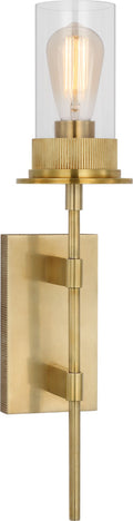 Beza Large Tail Sconce | Antique Brass | Clear Glass
