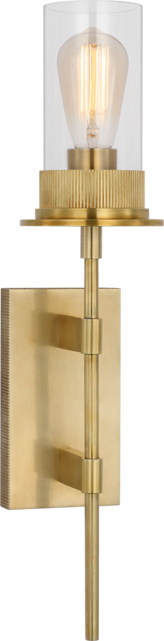 Beza Large Tail Sconce | Antique Brass | Clear Glass