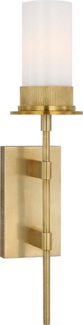 Beza Large Tail Sconce | Antique Brass | White Glass