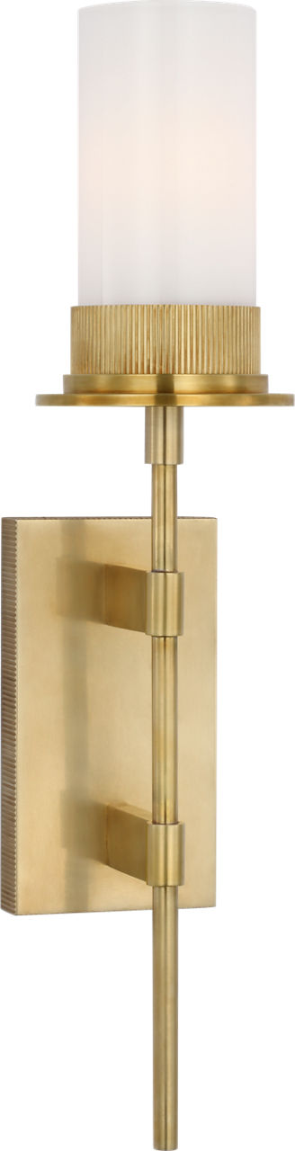 Beza Large Tail Sconce | Antique Brass | White Glass