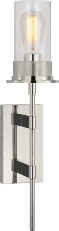 Beza Large Tail Sconce | Polished Nickel | Clear Glass