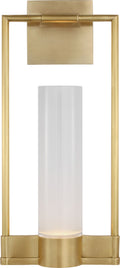 Lucid Single Bracketed Sconce | Antique Brass | Frosted Glass