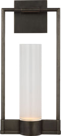 Lucid Single Bracketed Sconce | Bronze | Frosted Glass