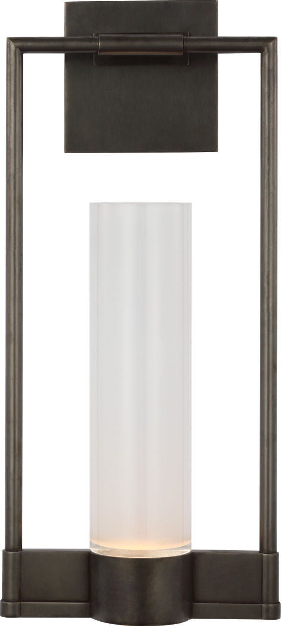 Lucid Single Bracketed Sconce | Bronze | Frosted Glass