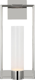 Lucid Single Bracketed Sconce | Polished Nickel | Frosted Glass