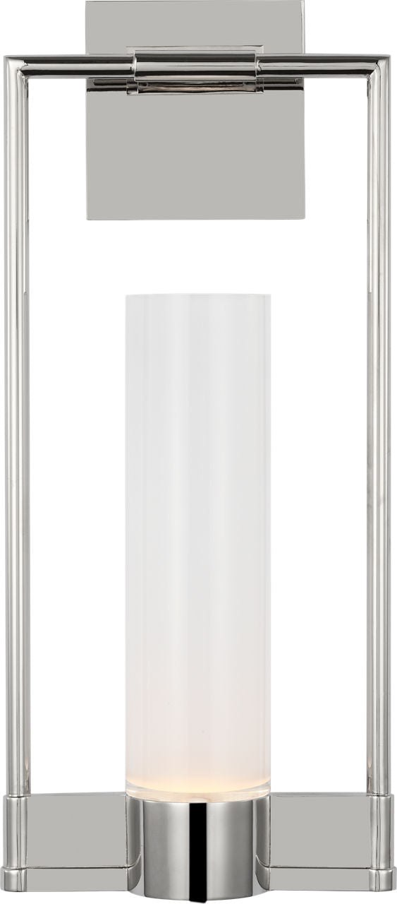 Lucid Single Bracketed Sconce | Polished Nickel | Frosted Glass