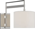 Gael Medium Articulating Wall Light | Polished Nickel | Linen Shade