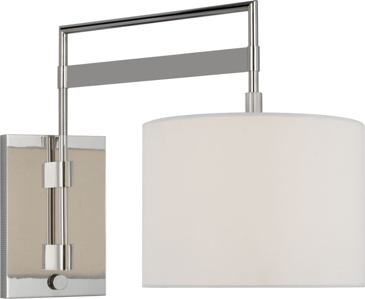 Gael Medium Articulating Wall Light | Polished Nickel | Linen Shade