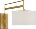 Gael Large Articulating Wall Light | Antique Brass | Linen Shade