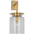 Elias 23" Sconce | Antique-Burnished Brass | Clear Glass
