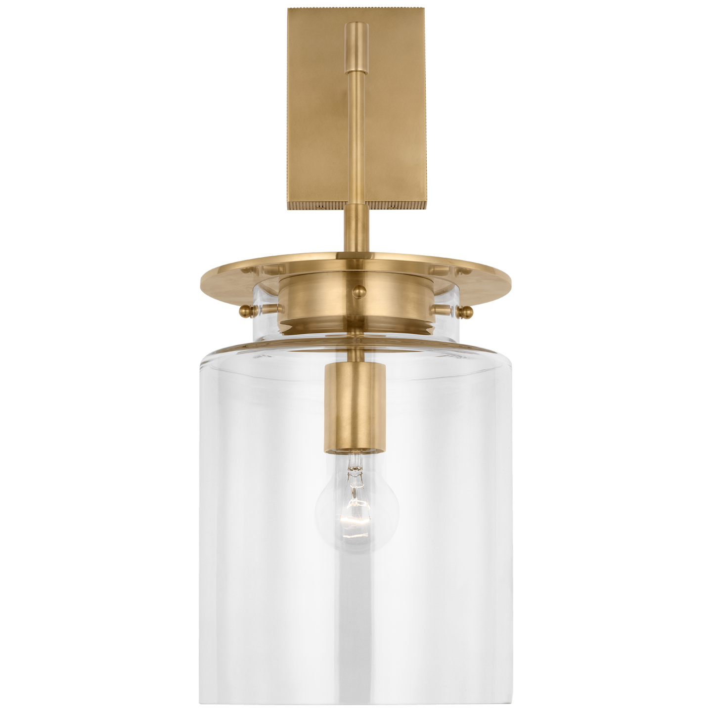 Elias 23" Sconce | Antique-Burnished Brass | Clear Glass