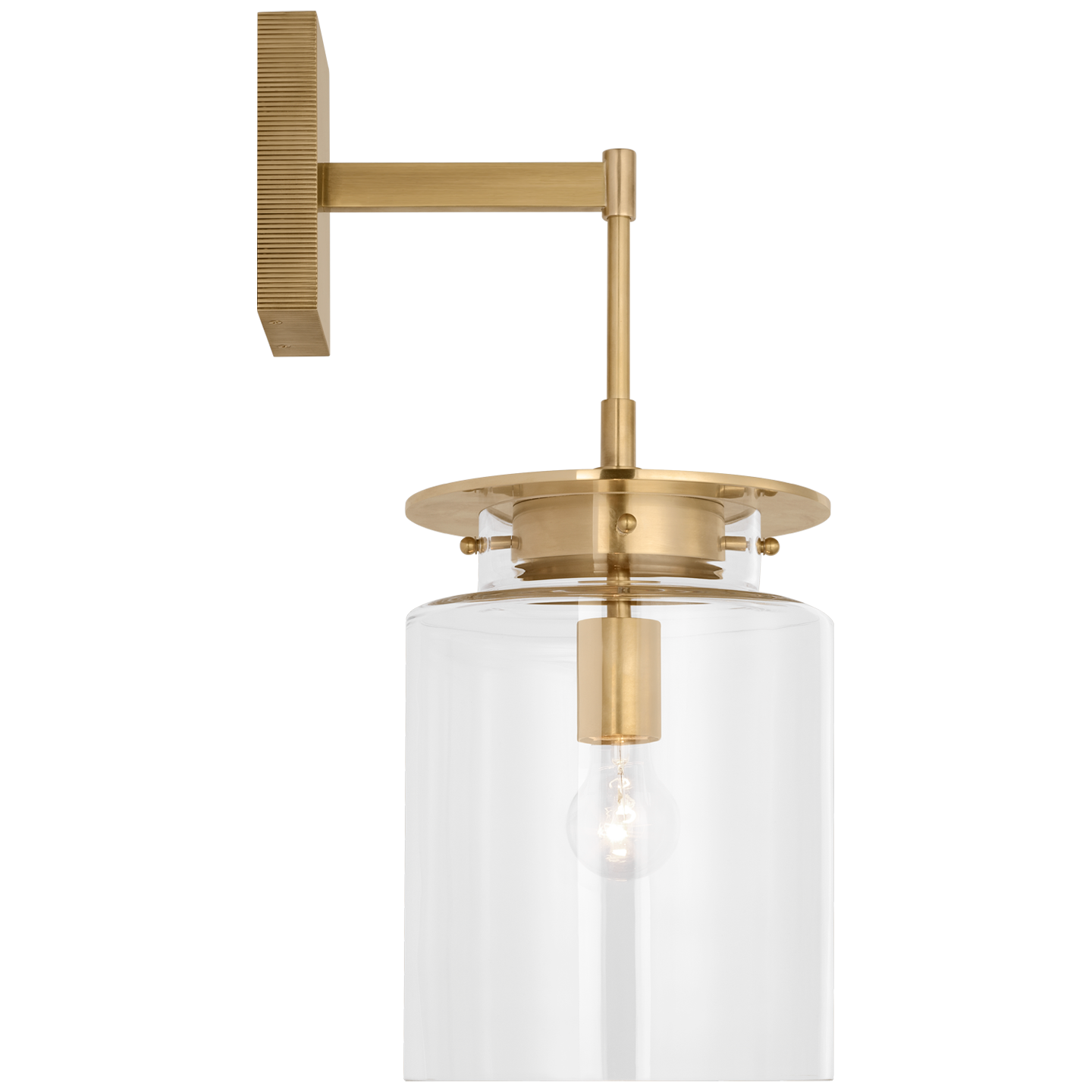 Elias 23" Sconce | Antique-Burnished Brass | Clear Glass