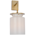 Elias 23" Sconce | Antique-Burnished Brass | White Glass