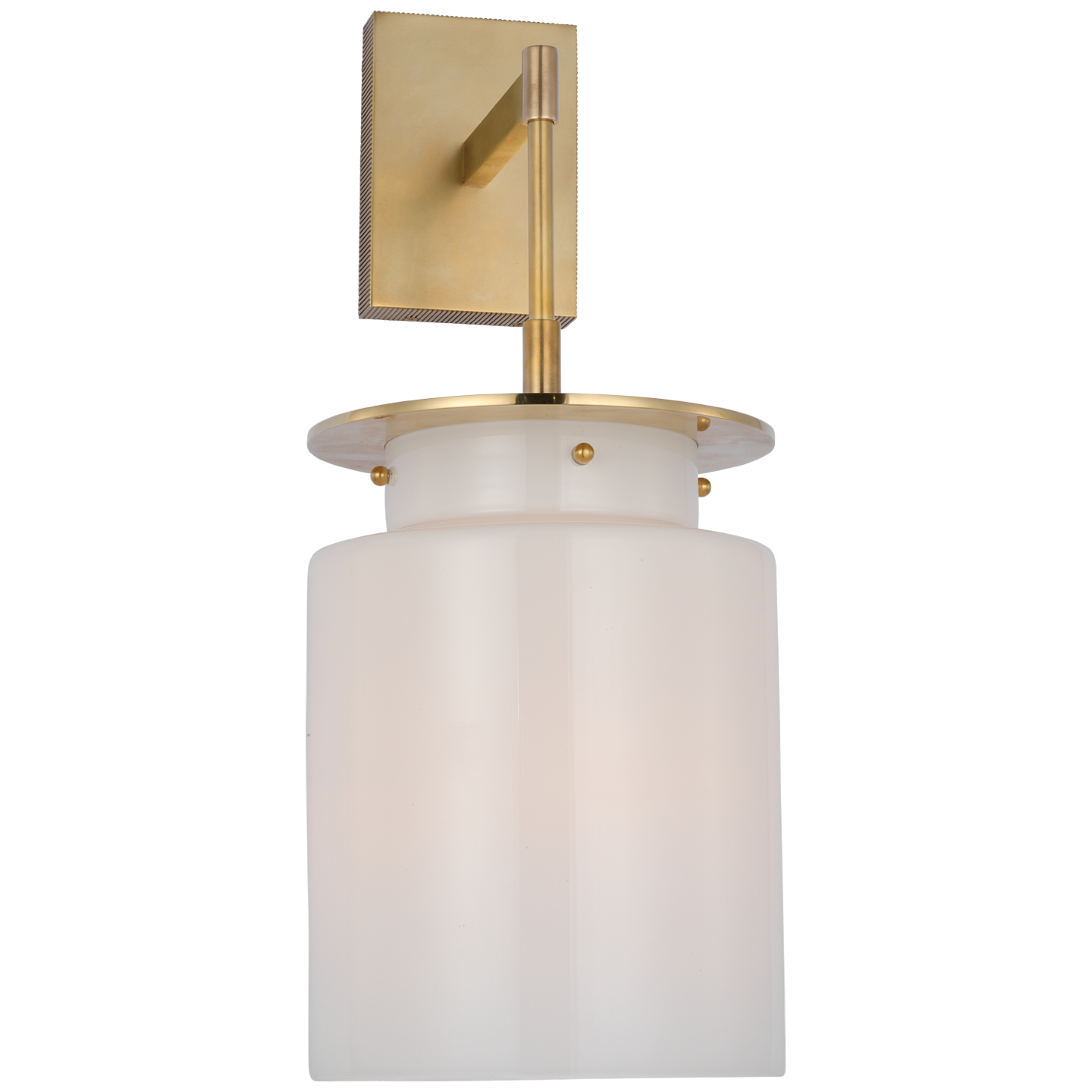 Elias 23" Sconce | Antique-Burnished Brass | White Glass