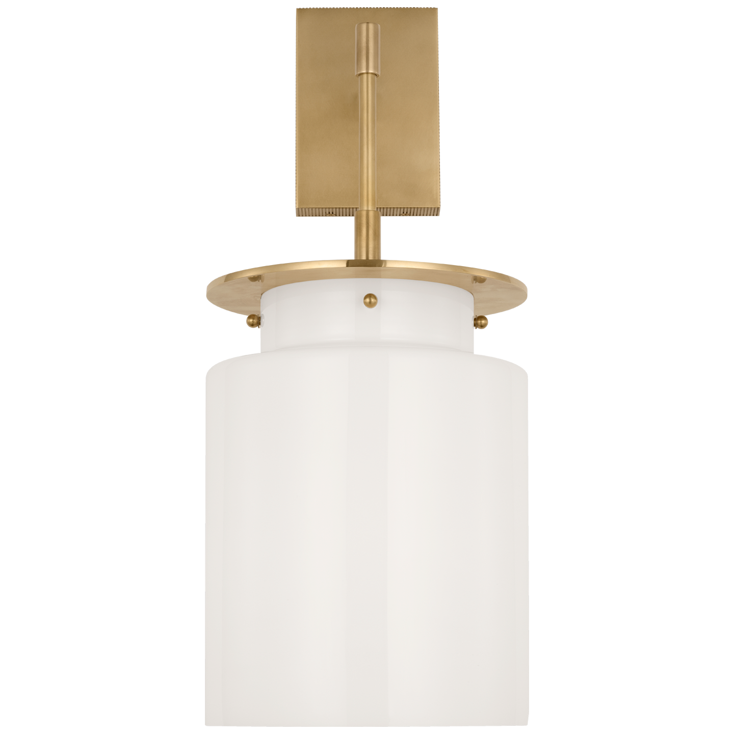Elias 23" Sconce | Antique-Burnished Brass | White Glass