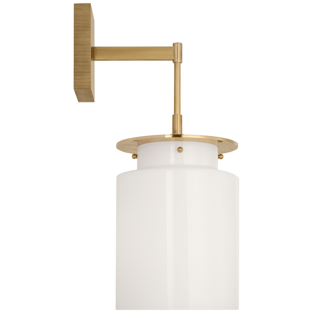 Elias 23" Sconce | Antique-Burnished Brass | White Glass