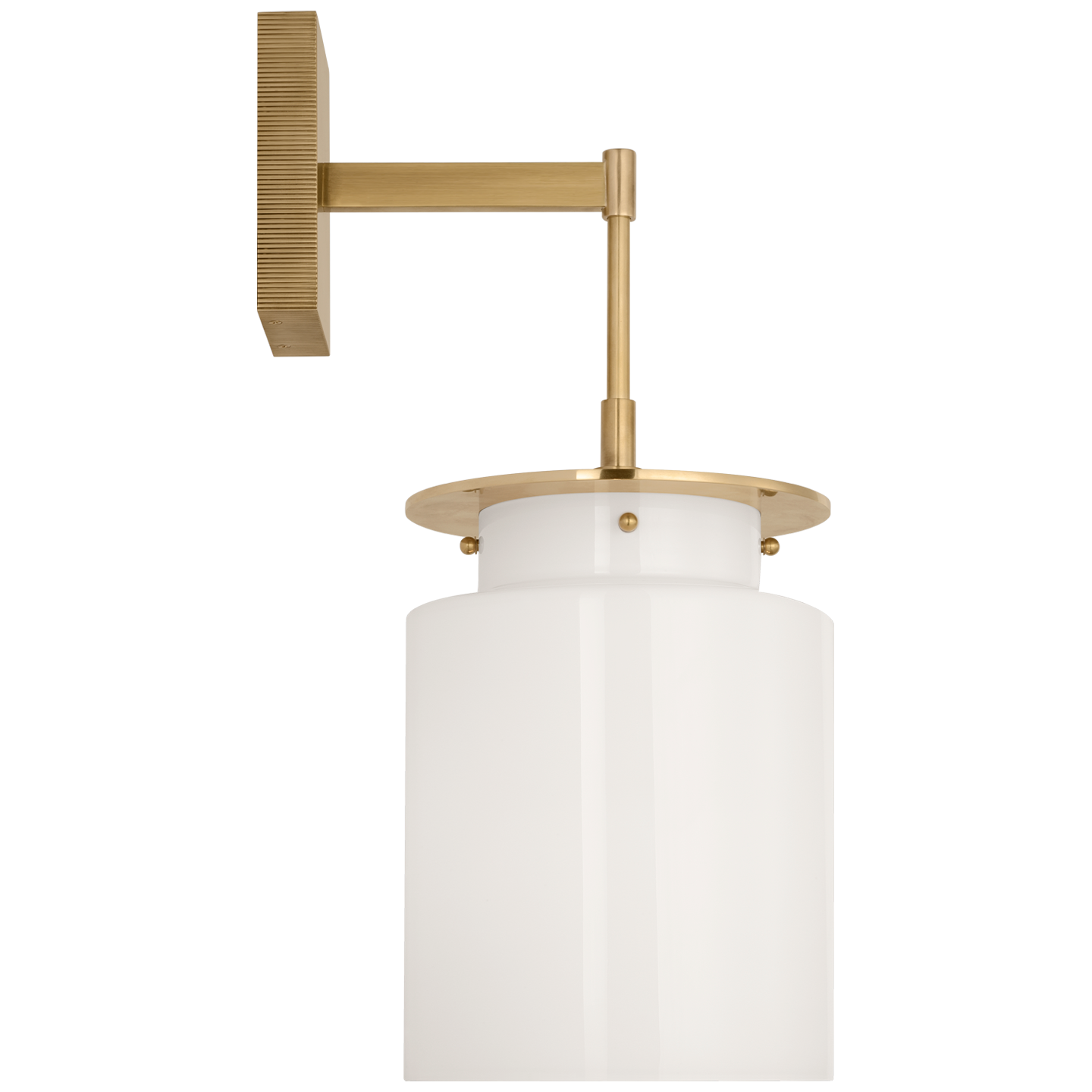 Elias 23" Sconce | Antique-Burnished Brass | White Glass