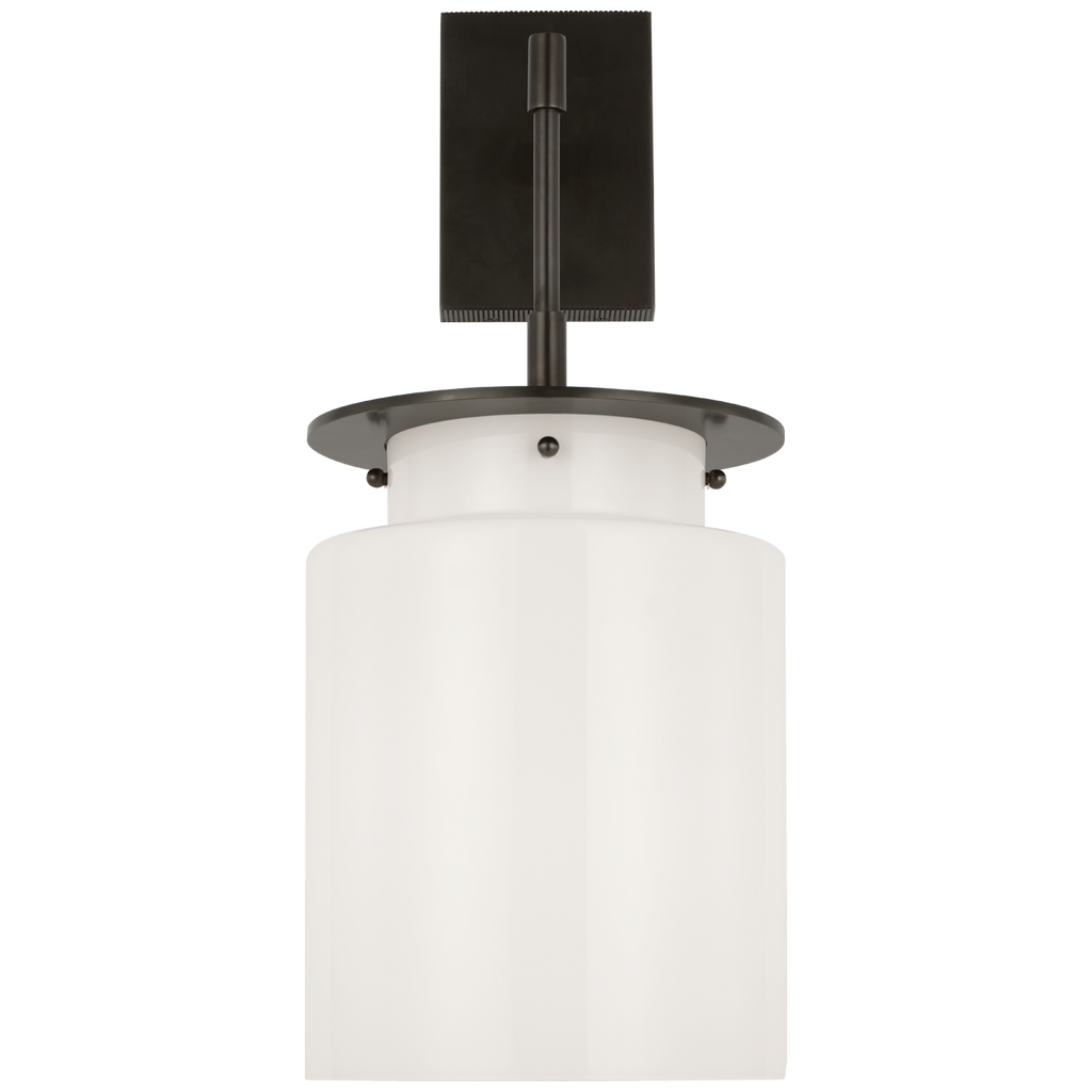 Elias 23" Sconce | Bronze | White Glass
