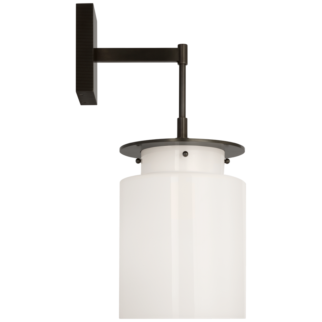 Elias 23" Sconce | Bronze | White Glass