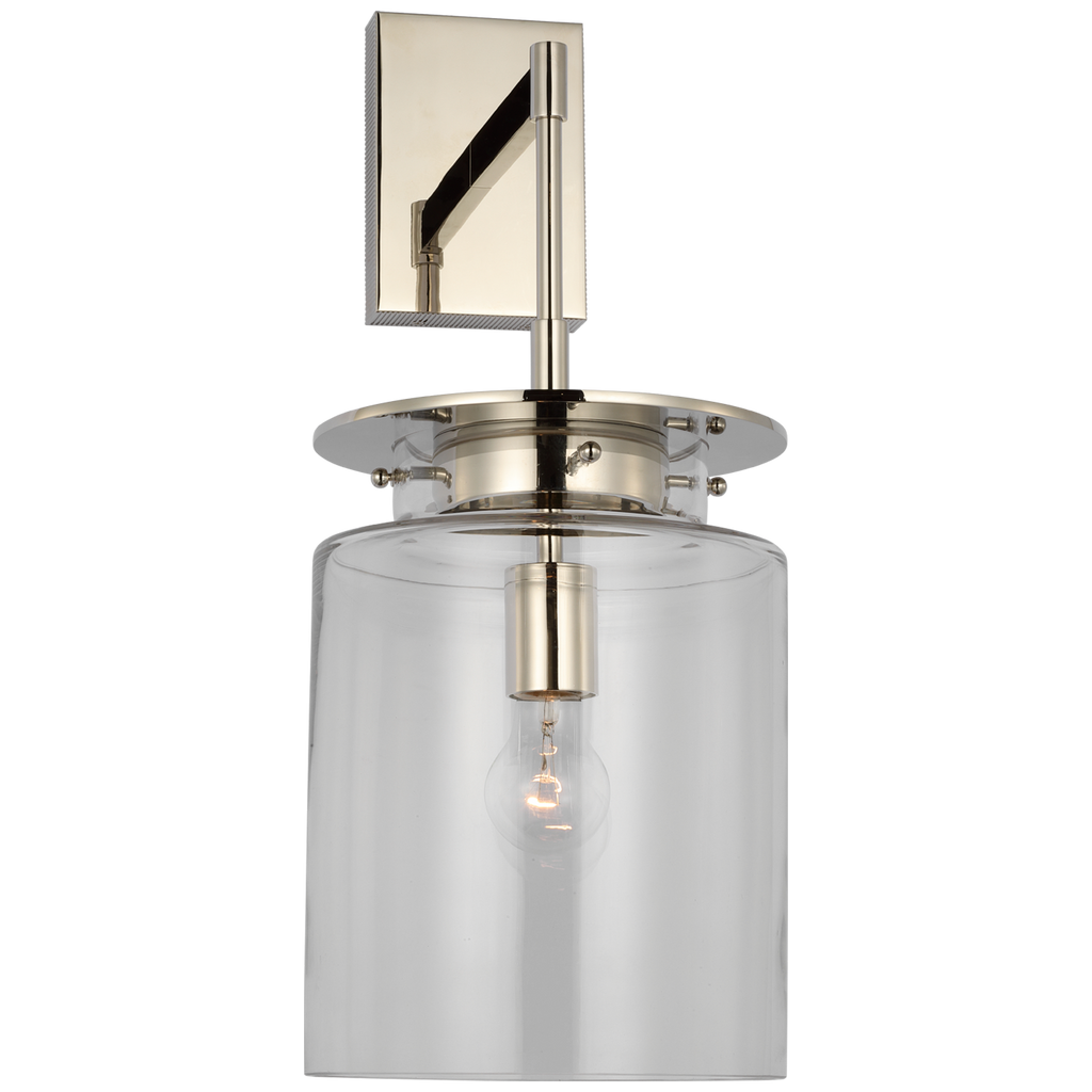 Elias 23" Sconce | Polished Nickel | Clear Glass
