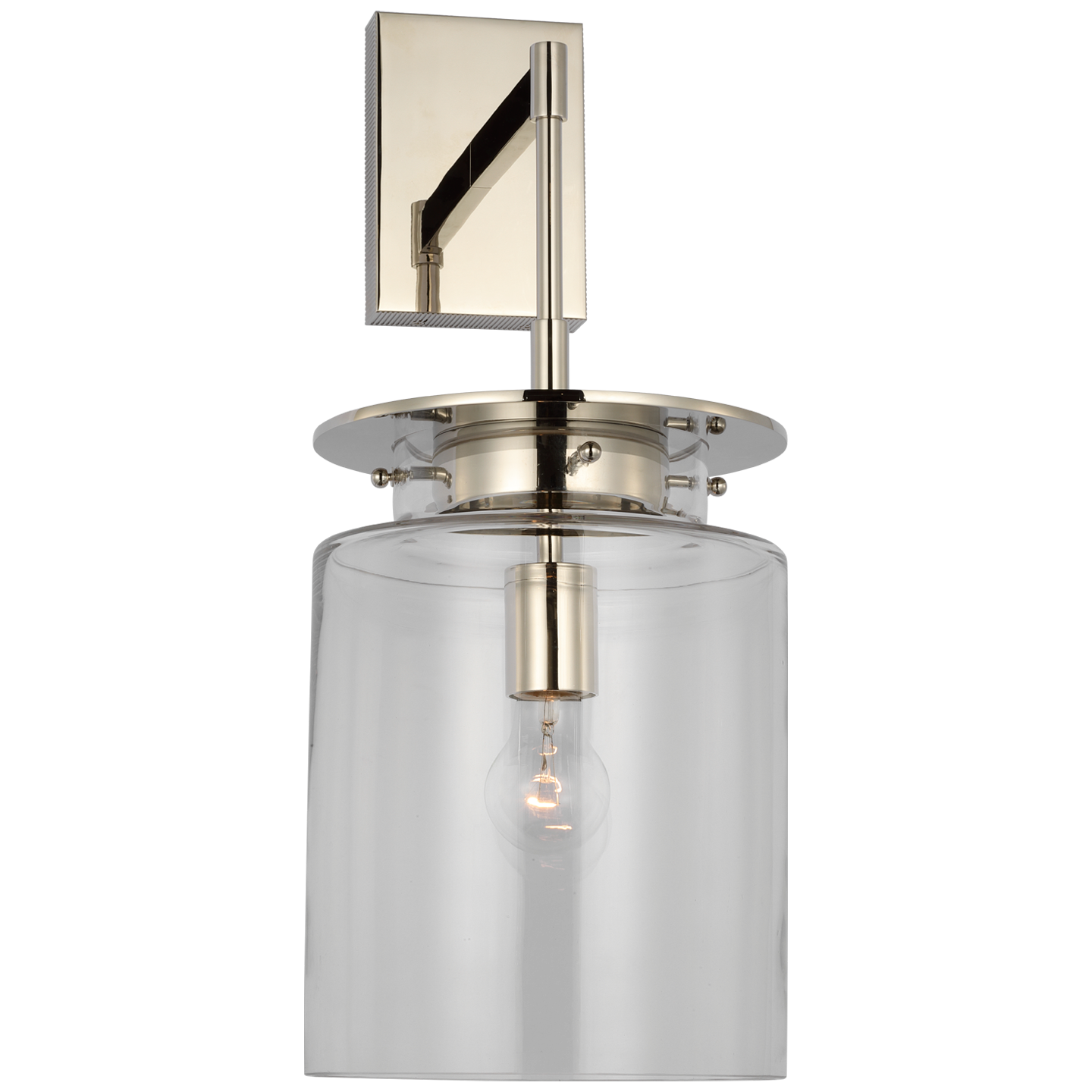 Elias 23" Sconce | Polished Nickel | Clear Glass