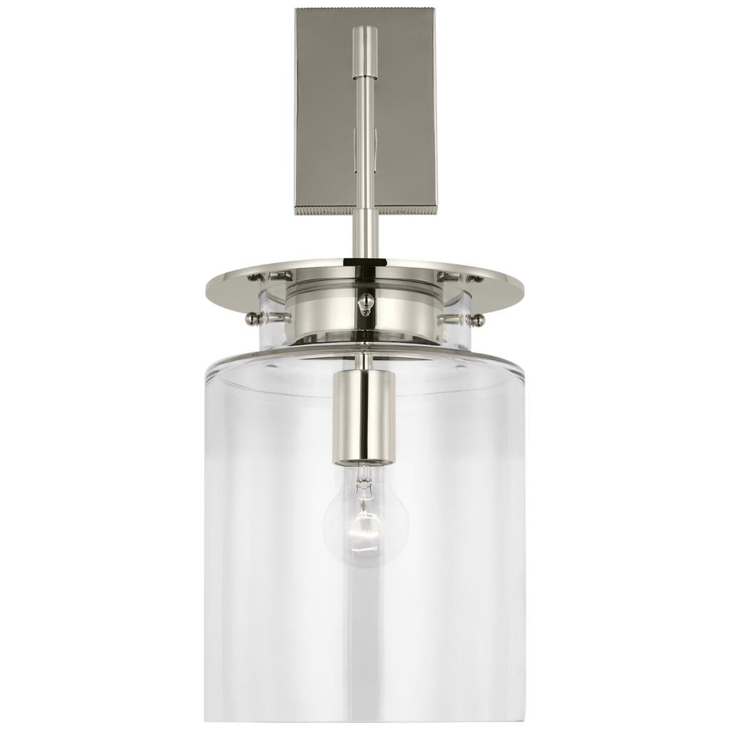 Elias 23" Sconce | Polished Nickel | Clear Glass