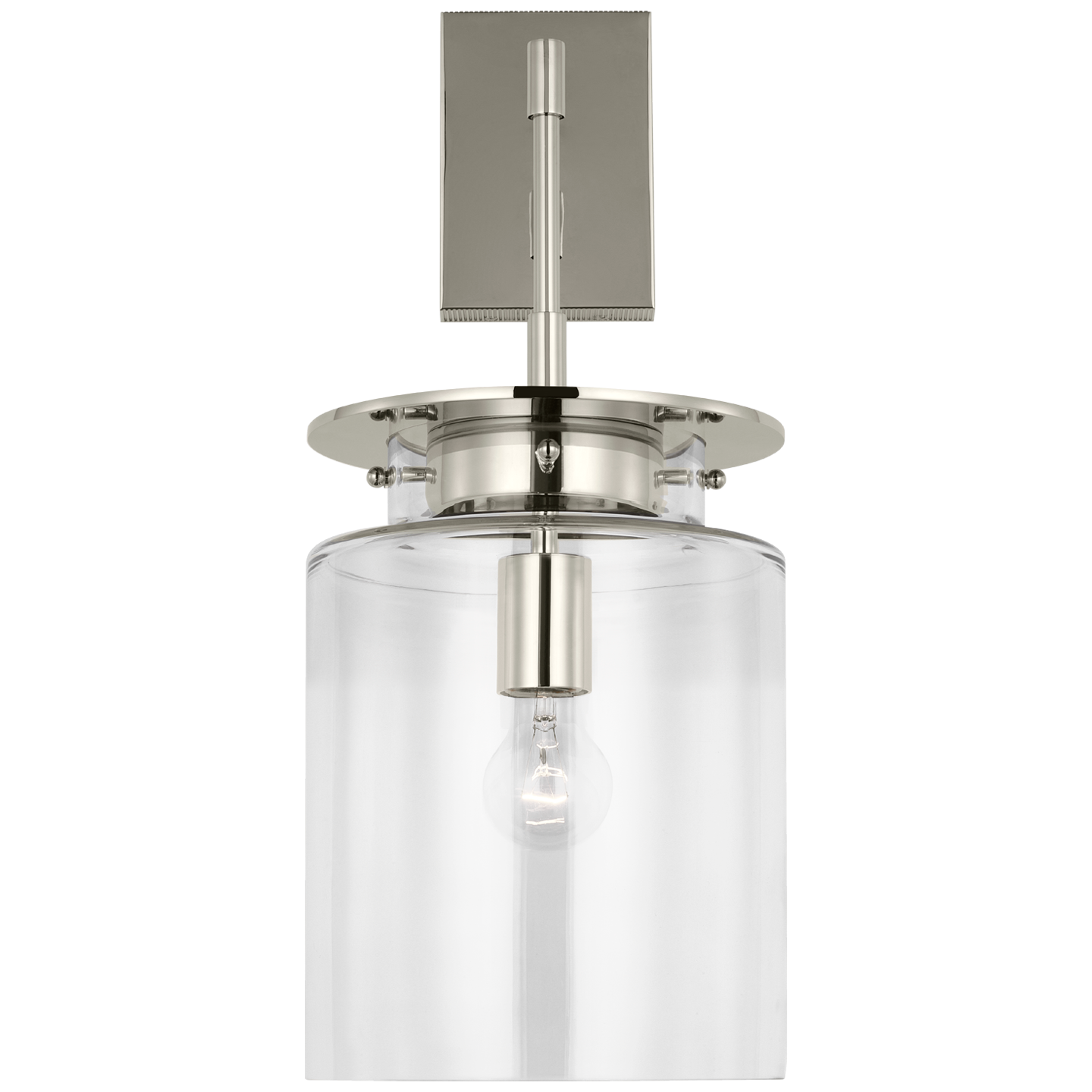 Elias 23" Sconce | Polished Nickel | Clear Glass