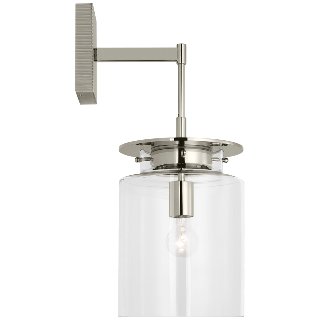 Elias 23" Sconce | Polished Nickel | Clear Glass